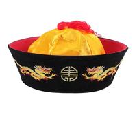 Angoily Chapeau Cour Royale Qing en Coton pour Garçon et Filles 10, Chapeau Ancien Asiatique Tresses et Queue de Cheval, Accessoire Cosplay pour Fête et Carnaval