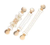 Angoily Clips pour Robe Cardigan Perles Imitation pour Occasions Décontractées et Formelles 3pcs Pince à Pull en Alliage Élégant, Accessoires Pratiques