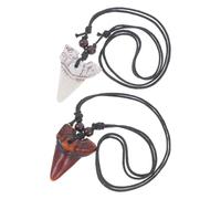 Angoily Collier de Dent de Requin Cool pour Hommes en Résine 2pcs, Chaîne Ajustable, Montre la Personnalité et Ajoute du Charme, pour Fêtes la Plage