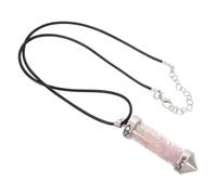 Angoily Collier Rose Hexagonal Pendentif Cristal Pour Hommes Et Femmes Bijoux Pierre Précieuse Accessoire De