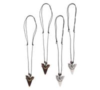 Angoily Colliers pour Hommes Pendentif Dents de Requin en Résine Unisexe Accessoire de Mode pour Surfeurs Plage Pack de 4 Pièces Design Unique