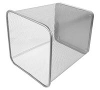 Angoily Corbeille à Papier de Bureau en Fer Noir Robuste Poubelle Carrée Petite Taille Base Solide pour Maison Bureau et Chambre