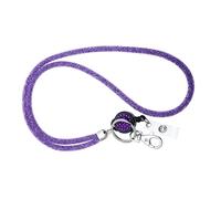 Angoily Cordon Pour Carte D'identité Violet, Porte-clés Cordon Détachable, Lanière Téléphone En Filet Strassée, Accessoire Bureau Pratique Pour Permis De Travail Et Badges