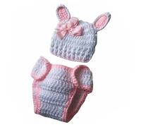 Angoily Costume De Lapin Tricoté pour Bébé Chapeau De Couche Accessoires De Séance Photo pour Bébé pour Nouveau-né Pâques Et Baby Shower
