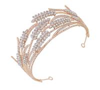 Angoily Couronne Baroque Dorée pour Mariage et Fête Diadème de Mariée Brillant pour Robe de Mariée Accessoire Tiare Princesse pour Fille Bandeau Adulte Élégant Coiffure de Cérémonie