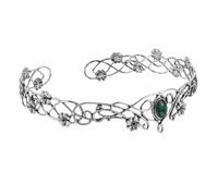 Angoily Couronne de Prince en Alliage Blanc Motif de Vigne Ajourée, Ajustable et Artisanale, pour Cosplay et Accessoires de Mariage
