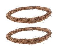 Angoily Couronne de Vigne en Rotin Naturel d'Œuf 2 Pièces Décoration de Pâques Bricolage Floral Printanier Base Artisanale pour Couronnes Murales et Guirlandes Festives