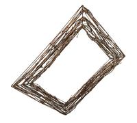 Angoily Couronne de Vigne Naturelle pour Décoration DIY Base Carrée Rotin pour Mariage Automne et Fêtes Support de Couronne pour Table et Porte