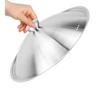 Angoily Couvercle en Acier Inoxydable Épais 34-36 CM Couvercle de Casserole et Poêle en Métal Finition Sablée Compatible Marmites et Woks Usage la Cuisine Maison