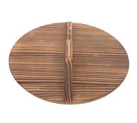 Angoily Couvercle et Anti-brûlure Design Pratique de Wok Rond 26 Cm en Bois Marron et Cuisine Familiale Casseroles Traditionnelles