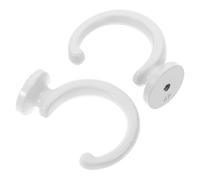 Angoily Crochets Muraux en Alliage de Zinc Blancs Lot de 2 Set de Crochets Muraux Incurvés de Croissant Supports Polyvalents pour Embrasses de Rideaux Fixation sans Outil Accessoires