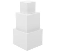 Angoily Cube Mousse Accessoire Photo Blanc Lot de 3 Pièces 5 CM, 8 CM, 10 CM pour Shooting Nature Morte et Décoration