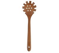 Angoily Cuillère à Nouilles en Hêtre Naturel, Louche Passoire la Cuisine Manche Long, Ustensile de Cuisson Léger et Pratique pour Pâtes et Spaghettis, Accessoire Indispensable Maison