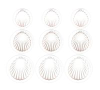 Angoily Cutter Rotatif Professionnel en Plastique Blanc, 9pcs Moules à Tartelettes de Coquillage, Résistant aux Rayures et Antiadhésif pour Pâtisserie et Vacances