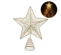 Angoily d'arbre Décoration De Sapin De Noël Ornements pour Le Mariage De Noël Fée Arbre Topper Étoile Brindille avec des Lumières Décorations De Noël Étoile Branche d'arbre Ménage