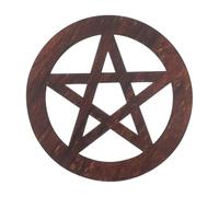Angoily Decor de Carrelage à Pentagramme en Bois: Ornements de Décoration D' Art Mural de Pentagramme en Bois pour La Décoration de Table de Rituels de Wicca Pagan Autels Café 12x12cm