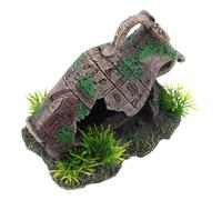 Angoily Décoration Aquarium Vintage Vase Cassé en Résine Abri Cachette pour Poissons Crevettes Tortues Ornements Rustiques Petit Format Usage Domestique