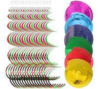 Angoily Décoration de Fête Suspendue en Spirale Pailletée PVC Kit 6 Pièces Multicolore Longueur Super Longue Anniversaire Mariage Noël et Fêtes de Fin D’Année