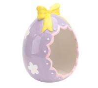 Angoily Décoration de Pâques Nid en Coquille D'œuf en Céramique Violet, Ornement de Bureau 14x13x18 Cm pour Mini-Animaux, Nid de Hamster Artisanal, Objet Décoratif Intérieur Unique