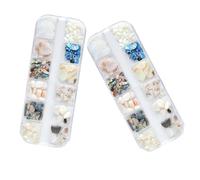 Angoily Décoration D'ongles 2 Pcs en Coquillage Naturel Épais, Accessoires de Manucure, Ornement Nail Art Haute Brillance, pour Création Manucure Élégante