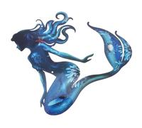 Angoily Décoration Murale Sirène Charmante pour Jardin et Patio Art Mural Extérieur Intérieur Facile à Installer avec Pré-percés Décoration Nautique Polyvalente pour Maison et Espace