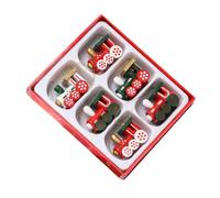 Angoily Décorations de Noël en Bois de Train Mini-Train Décoratif Suspendu Ornement de Noël Compact Surface Lisse pour Sapin et Décoration Intérieure