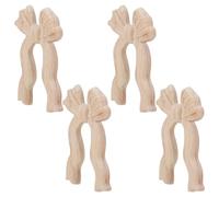 Angoily Découpes Murales en Bois Sculpté Style Européen, Appliques Décoratives Nœud en Bois Naturel 9 X 11,5 Cm, Lot de 4 Pièces, Décoration Intérieure pour Meubles, Armoires et Plafonds