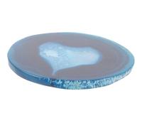 Angoily Dessous de Tasse en Tranche D'agate Bleu Réutilisable Structure Stable, Design Raffiné pour Bar et DIY, Accessoire Café Élégant et Fonctionnel