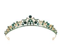 Angoily Diadème Couronne Bandeau de mariée en strass pour femme - Couronne verte - Accessoires de coiffure pour mariage, fêtes et célébrations formelles