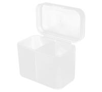 Angoily Distributeur Transparent pour Cotons-Tiges et Disques de Coton Boîte de Rangement 2 Compartiments Multifonction pour Maquillage Bureau et Salle de Bain Organisateur Compact