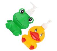 Angoily Distributeurs de Lotion et Gel Bain 300 Ml en Vinyle Lot de 2 Motifs Grenouille et Canard pour Salle de Bain et Voyage