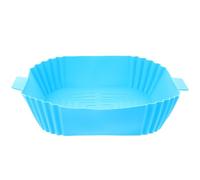 Angoily Doublure pour Friteuse à Air en Silicone Réutilisable, Tapis de Cuisson Antiadhésif Bleu, pour Dim Sum et Dumplings, Accessoires pour Friteuse à Air
