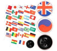 Angoily Drapeau de Bureau 32 Pays Coupe du Monde avec Support Noir Mini Drapeaux en Polyester et Fer Décoration de Table pour Réunion Évenement Sportif et Bureau Ornement Drapeau Pays