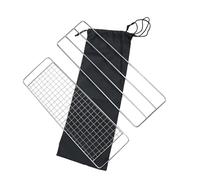 Angoily Ensemble 3 Pièces Grille de Barbecue Acier Inoxydable 304 pour Camping et Pique-niques, Support et Grille de Cuisson Résistants la Chaleur Paquet de Rangement Noir, Accessoires