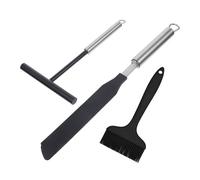 Angoily Ensemble 3 Pièces Ustensiles à Crêpes en Acier Inoxydable Spatule et Étaleur pour Pancakes Kit la Cuisine Maison Usage Familial et Petit-Déjeuner Outil Professionnel Solide et