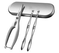 Angoily Ensemble 4 Pièces D’outils pour Crabes en Acier Inoxydable 304, Kit Multifonction pour Fruits de Mer Fourchettes à Homard, Pince Ergonomique Antidérapante, Accessoires la Cuisine