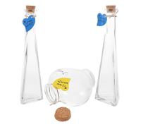 Angoily Ensemble de 3 Mini-Bouteilles en Verre Bouchon en Liège pour Cérémonie du Sable Mariage, Bouteilles Artisanales pour Rituel et Usage Polyvalent