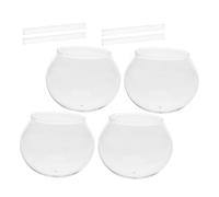 Angoily Ensemble de 4 Carillons Éoliens Japonerie en Verre Transparent 8 CM Kit DIY Dômes et Tubes pour Décoration Jardin Terrasse et Balcon Carillon Éolien Artisanal Sonore