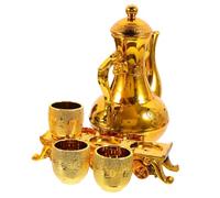 Angoily Ensemble de Tasses D’offrande et Bouilloire pour Autel Bouddhiste | Plastique Doré, Design Rétro Classique, Finition Raffinée, pour Thé ou Eau Bénite, Décoration Domestique et Praticiens