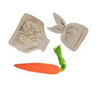 Angoily Ensemble Photo Bébé 3 Pièces Tricot Laine Fait Main - Bonnet Lapin Pantalon Carotte Accessoires Séance Photo -Né Tenue Naissance Douce et Respirante Shower