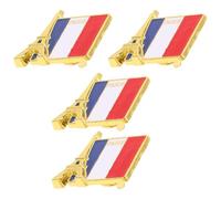 Angoily Épingle à Poitrine Créative Drapeau Français en Métal, Lot de 4 Pièces, Accessoire Costume Féminin, Décoration Vêtements, Présent Petit Format pour Événements Patriotiques