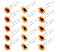 Angoily Épingles à Cheveux Facile à Fixer Tournesol Jaune Ensemble de 15 en Tissu et Alliage Design Délicat Accessoires pour Cheveux Garçon et Filles, pour Bricolage et Scrapbooking