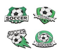 Angoily Épingles Décoratives Sportives en Alliage Vert, Lot de 4, Insignes D'équipe de Football Solide et Brillants pour Cérémonies de Récompense et Style Quotidien