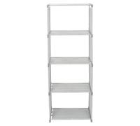 Angoily Étagère Bibliothèque Modulable en Plastique Gris 5 Niveaux Moyen Rangement Bureau et Maison Support à Livres et Fournitures Meuble Combiné Multifonction pour Organisation