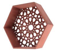 Angoily Étagère Murale Hexagonale en Bois Naturel Étagère Flottante de Style Nordique Compacte Support Mural Décoratif pour Chambre Cuisine Résistante et Multifonctionnelle