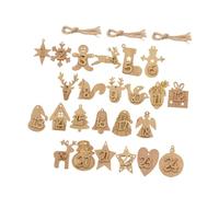 Angoily Étiquettes Chiffres De Calendrier Pendentifs Bois à Suspendre pour Sapin De Noël Décorations De Compte à Rebours