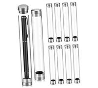 Angoily Étui à Stylos en Acrylique Transparent Cylindrique Lot de 10 Tubes pour Fournitures Scolaires Bureau Protection Supérieure Rangement Et L'affichage Compatible Plupart des Stylos