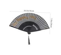 Angoily Éventail Pliant à Motif Plume de Paon Tissu et Éventail Portatif pour Danse Fête et Décoration Ventilateur Manuel pour Femmes