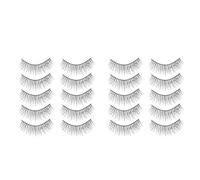 Angoily Faux Cils Décoratifs Noirs Ornés de Cristaux 10 Paires de Faux Cils Artificiels Denses en Fibres Maquillage de Scène pour Femmes pour Soirées Look Intense et Élégant