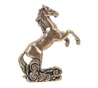 Angoily Figurine de Cheval en Laiton Massif Doré, Sculpture Zodiacale Chinoise pour Décoration de Bureau, Statuette Feng Shui Année du Cheval 2026, Ornement Miniature pour Nouvel an
